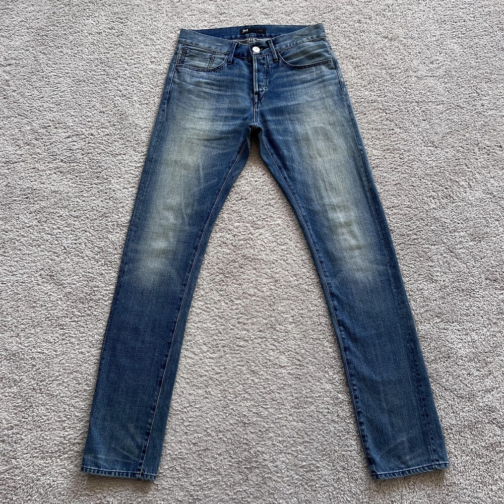 3x1 Driggs Selvedge Slim Tapered Jeans Mens 29x33 Blue Medium Wash Button Fly